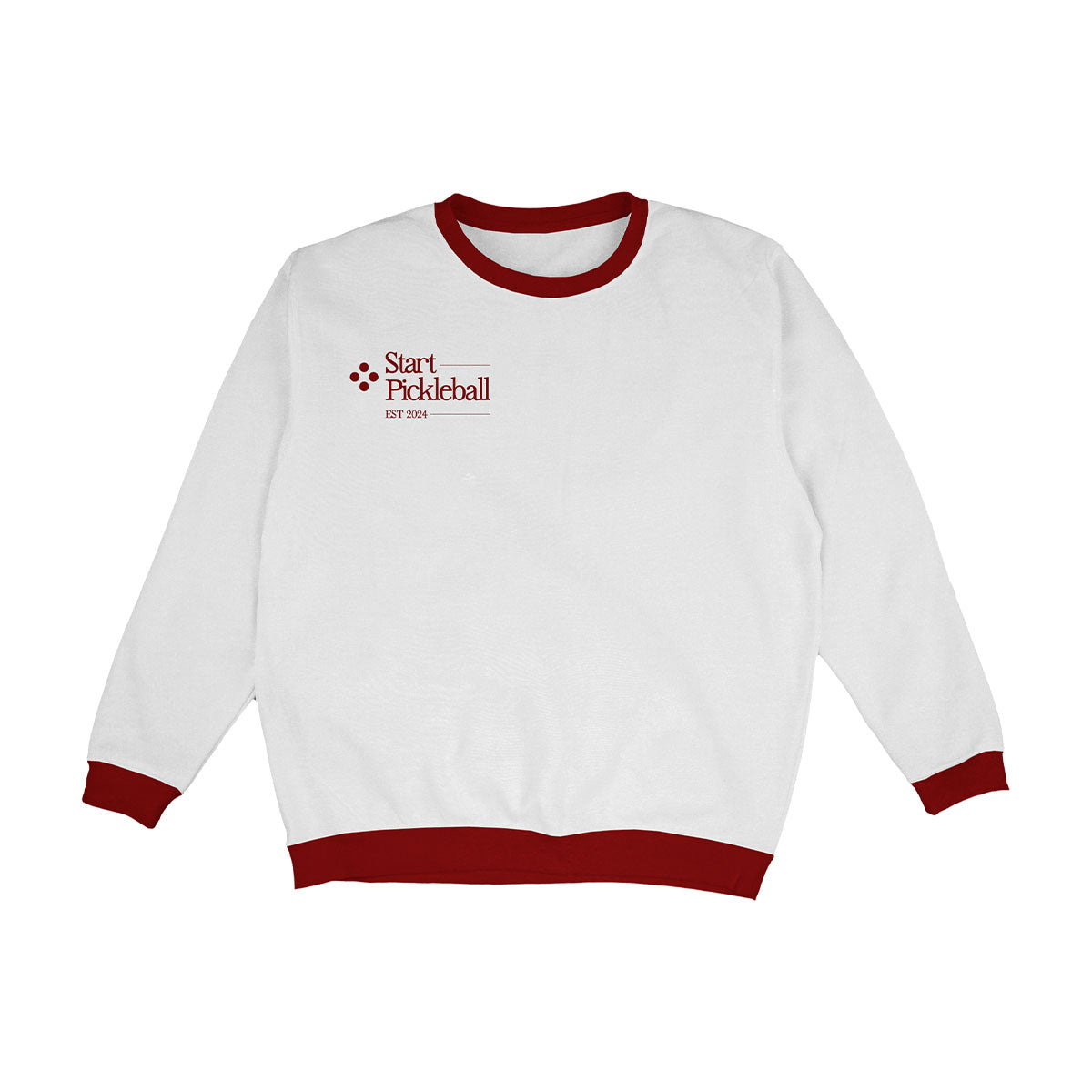 Start Pickleball Retro Sweatshirt Maroon/White